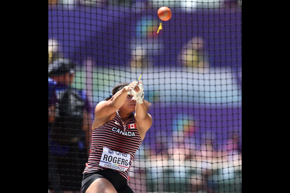 Canada's Rogers wins historic silver in women's hammer throw at