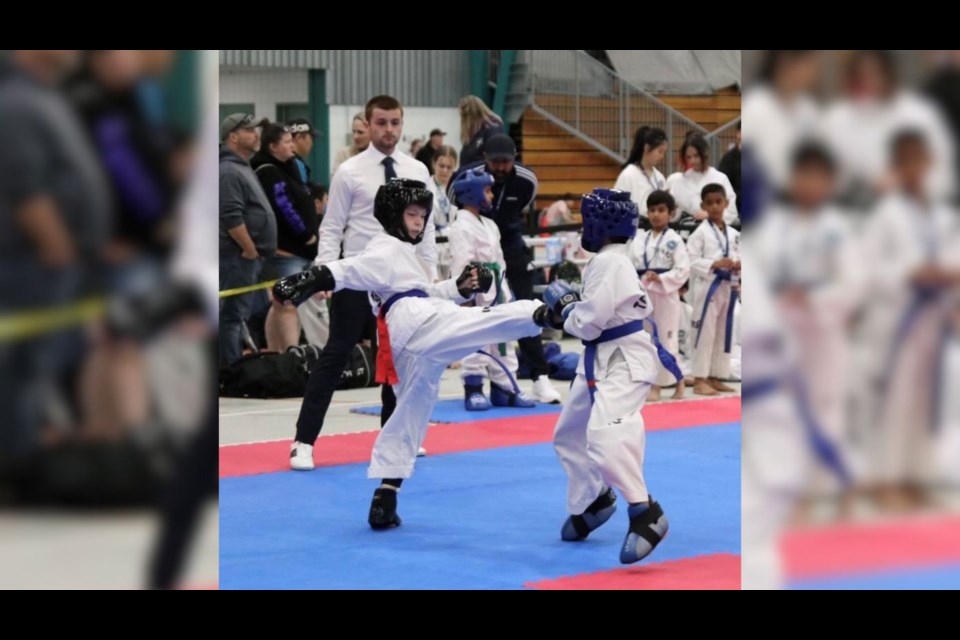 Richmond's eight-year-old Logan Minshall at the North American Taekwondo Championships.
