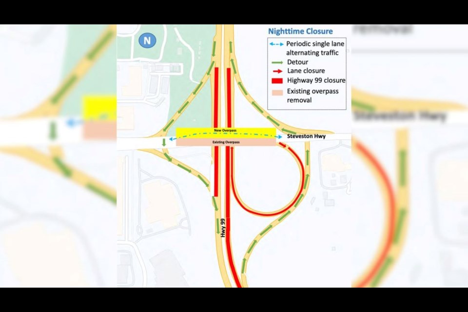 Nighttime closures are coming to Highway 99 and traffic will be re-routed.