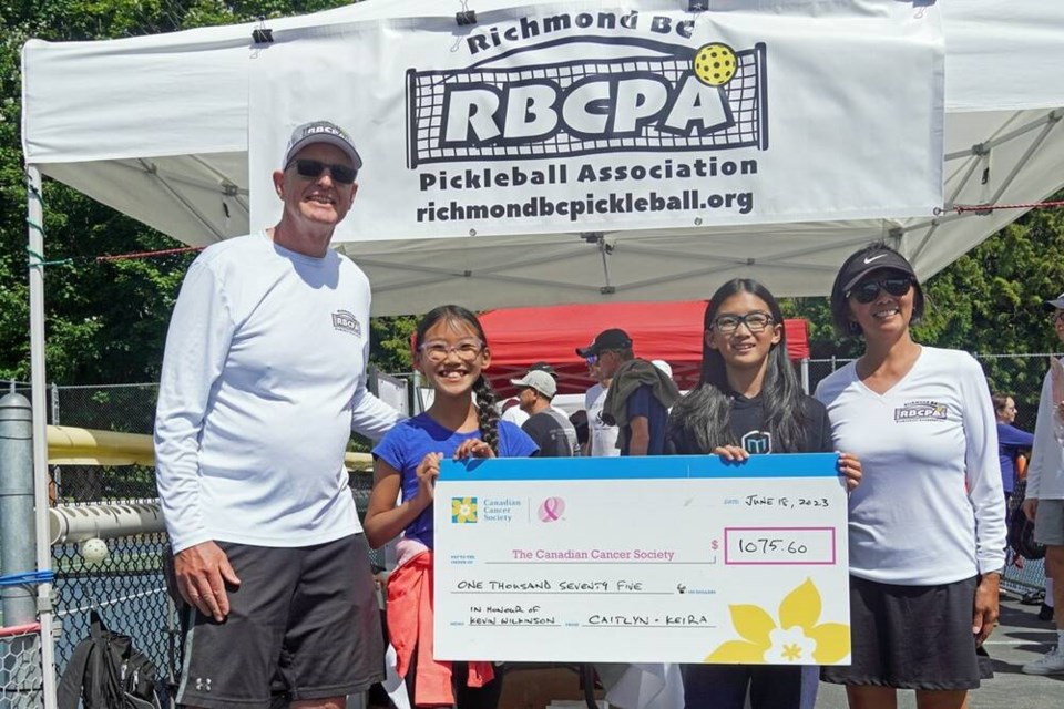 Local elementary students Caitlyn Ho and Keira Yip raised more than $1,000 with their charity sale. RBCPA photo 