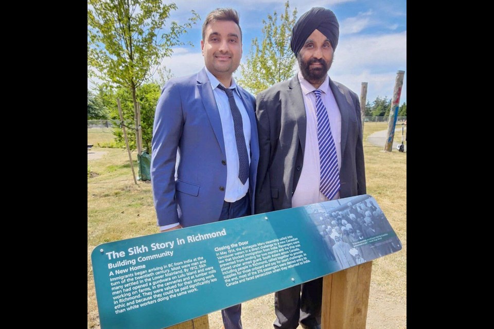 Raj Singh Toor (right) and his son Karan Singh Toor are descendants of a Komagata Maru passenger who was refused entry into Canada. Photo submitted