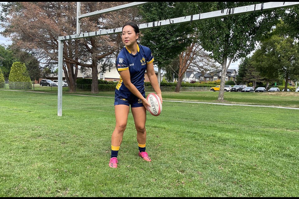 Aveena Zhao played with the U16 provincial rugby team at its recent Western Championships in Calgary. Maria Rantanen photo 