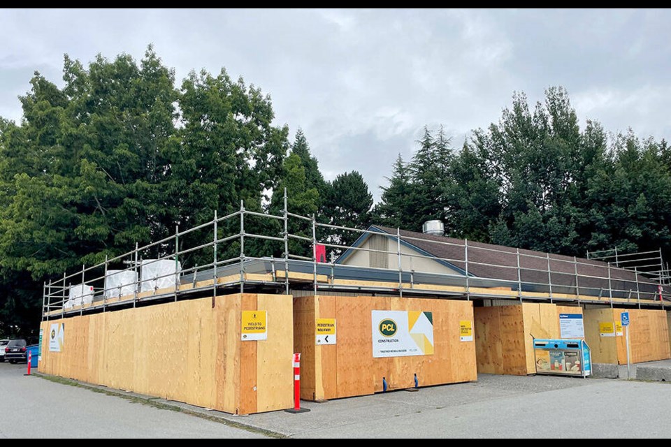 South Arm Community Hall, which opened in 1966, is under wraps until October. 