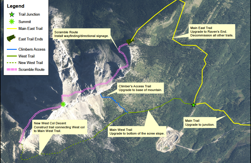 Alberta Parks announced Mount Yamnuska (Îyâ Mnathka) in Bow Valley Wildland Provincial Park will be undergoing upgrades to the trail from the end of May through November. ALBERTA PARKS MAP