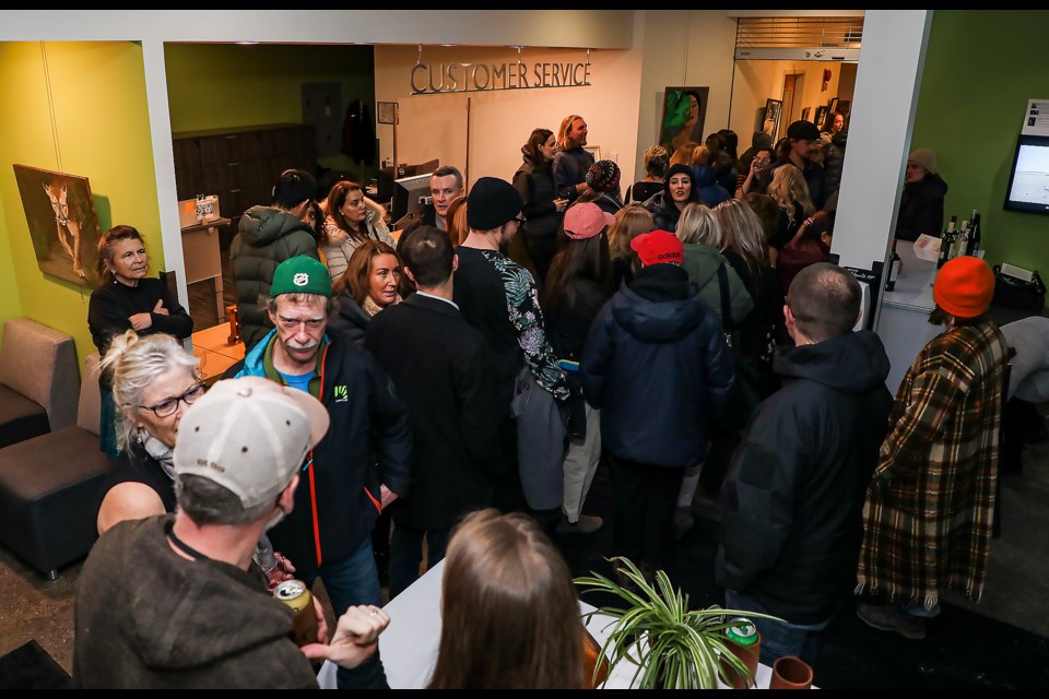 People attended the Homegrown Art Show's opening night at Banff Town Hall on Friday (March 3). JUNGMIN HAM RMO PHOTO 