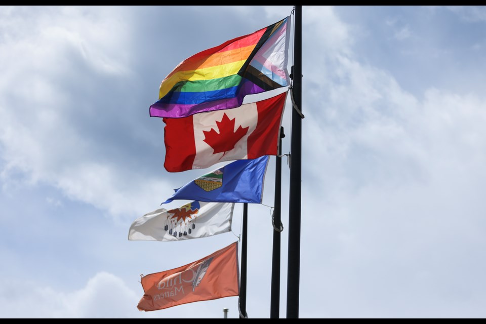 The Town of Canmore hosted its annual Pride flag raising event at the Civic Centre in Canmore on Thursday (May 16) in a worldwide celebration of sexual and gender diversity and to observe the International Day against Homophobia, Transphobia and Biphobia (May 17). JUNGMIN HAM RMO PHOTO
