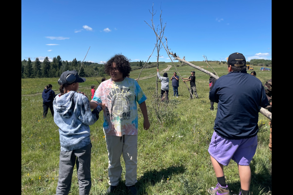 Youth participated in the Îyârhe Nakoda Youth Program's fourth annual Waêjabîgê Traditional Day Camp in July 2023. 

PHOTO SUBMITTED