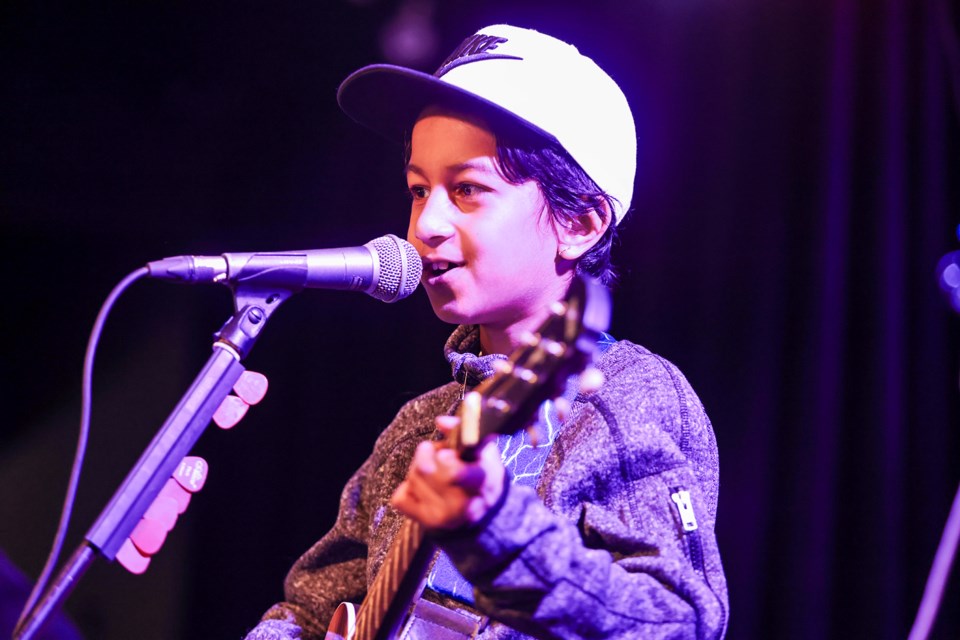 Dev Thakur, 9, who was on-stage for the very first time, kicks off the show at Melissa's in Banff on Friday (June 14). JUNGMIN HAM RMO PHOTO 