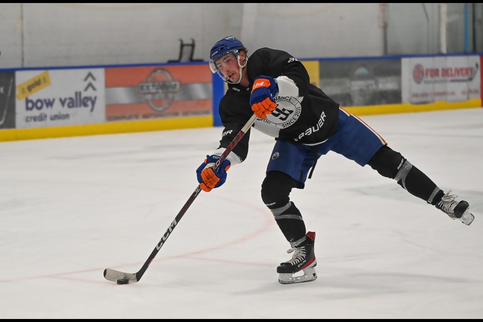 Canmore's own Noah Philp, who recently signed with a two-way contract with the Edmonton Oilers, practices at the Canmore Recreation Centre on Monday (July 8). MATTHEW THOMPSON RMO PHOTO