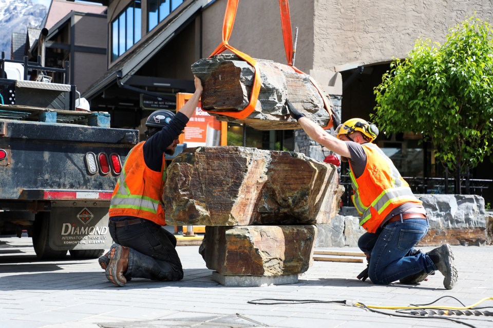 Métis artist Tiffany Shaw’s public artwork “ask the water” is installed on Bear Street in Banff on Thursday (July 4). JUNGMIN HAM RMO PHOTO