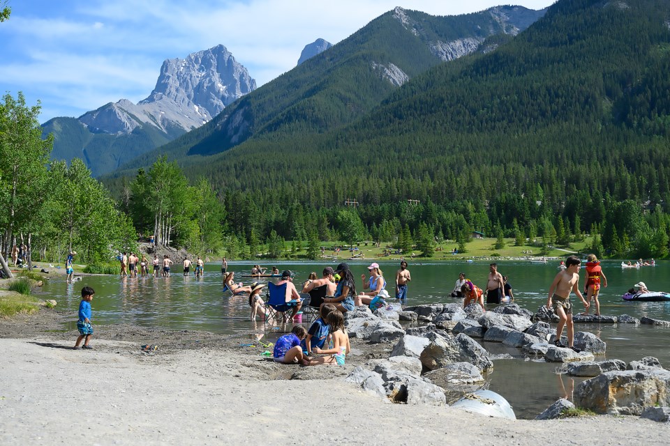 People flock to Quarry Lake in Canmore to beat record-high temperatures Monday (July 8). 

MATTHEW THOMPSON RMO PHOTO