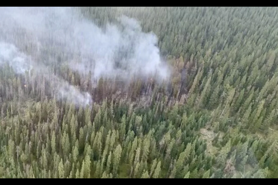 Calgary Forest Area crews detected a wildfire near Water Valley from the air are responding. ALBERTA WILDFIRE PHOTO