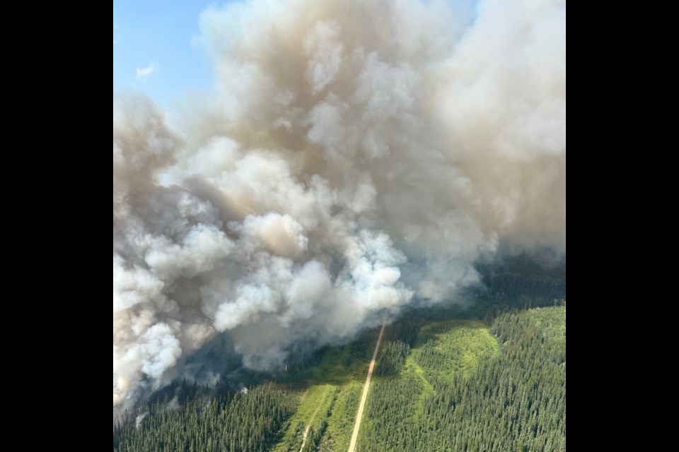 Smoke plumes from a wildfire in the MD of Bighorn's north Ranchlands area.

ALBERTA WILDFIRE PHOTO