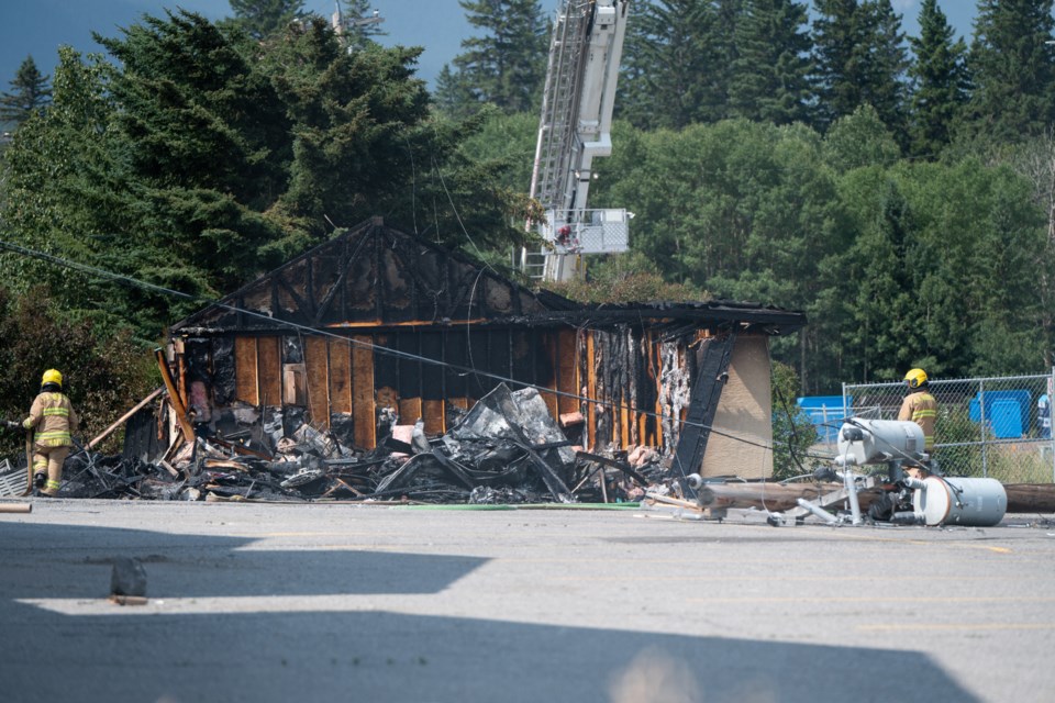 A downed transformer in Dead Man's Flats lays near the site of a structure that caught fire on Thursday (Aug. 8).

MATTHEW THOMPSON RMO PHOTO