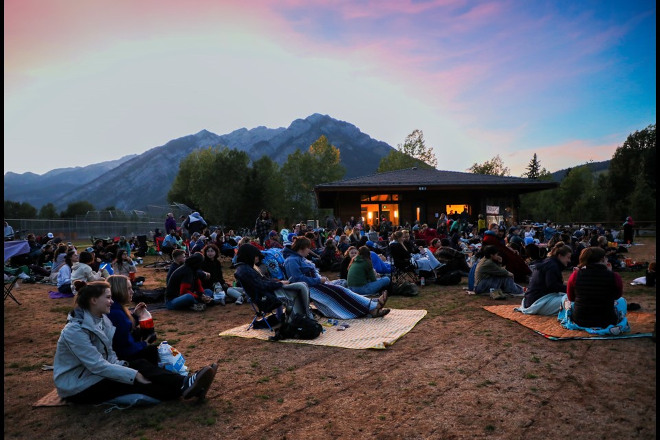 A crowd of people watched the movie Back to the Future during the Movie Under the Stars event at the pavilion at the Banff Recreation Grounds on Thursday (Aug. 22). JUNGMIN HAM RMO PHOTO 