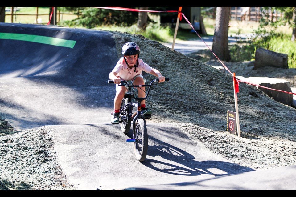 Axel Schantz rides on a newly opened asphalt bike pump track at the Banff Recreation Grounds on Saturday (Sept. 7). JUNGMIN HAM RMO PHOTO