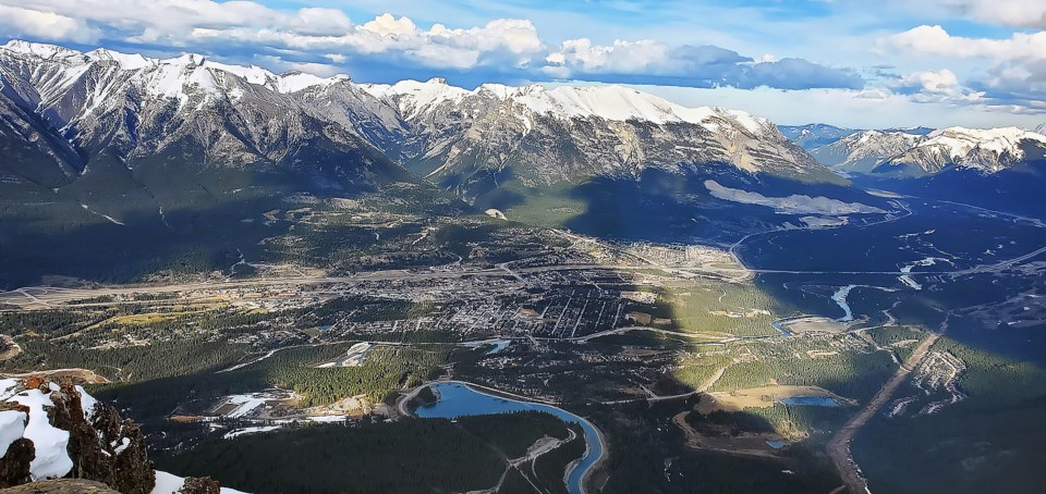 The Town of Canmore from the East End of Rundle 2