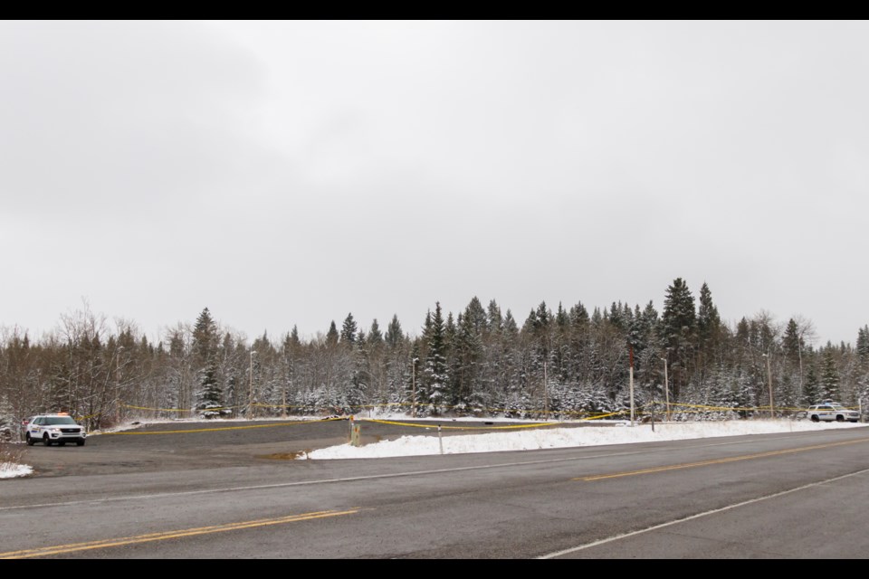 RCMP Major Crimes Unit assist in an investigation along the Highway 1A east of Nakoda Lodge. CHELSEA KEMP COCHRANE EAGLE PHOTO