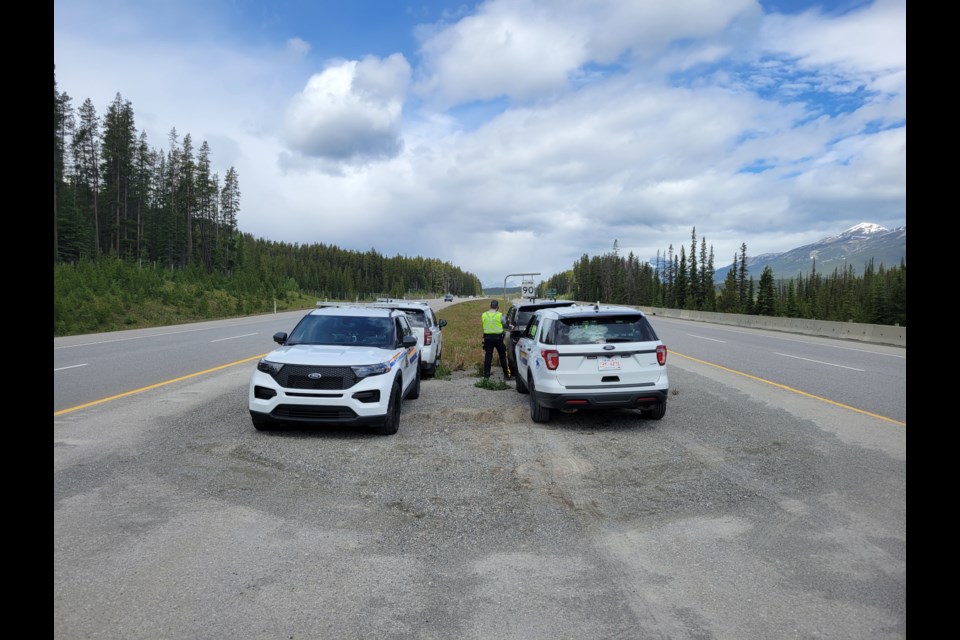 RCMP conduct a traffic enforcement blitz on the Trans-Canada Highway near Banff July 1-2. RCMP PHOTO