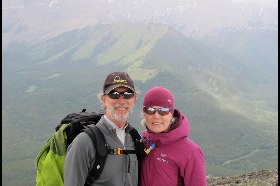 Doug and Sheila Churchill enjoy a hike in the mountains. SUBMITTED PHOTO