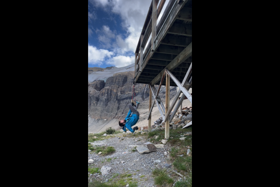 Nick Baggaley training at the Bow Hut in Banff National Park over the 2024 summer. SUBMITTED PHOTO