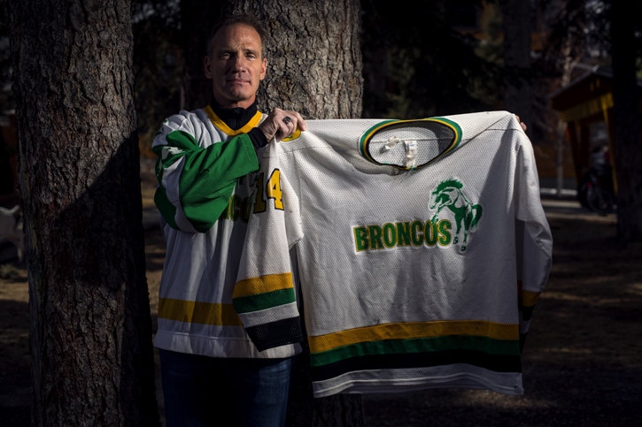 Hockey parents and fans line up to have Humboldt Broncos logo printed on  jerseys