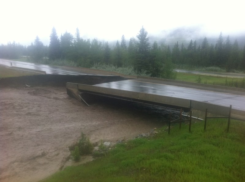 A photo of the bridge over Carrot Creek inside Banff National Park on Thursday (June 21).