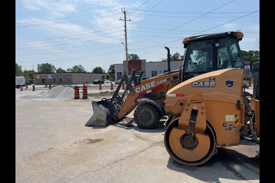 No workers at the St. Clair/Lite Street road reconstruction on Monday after Ministry orders.