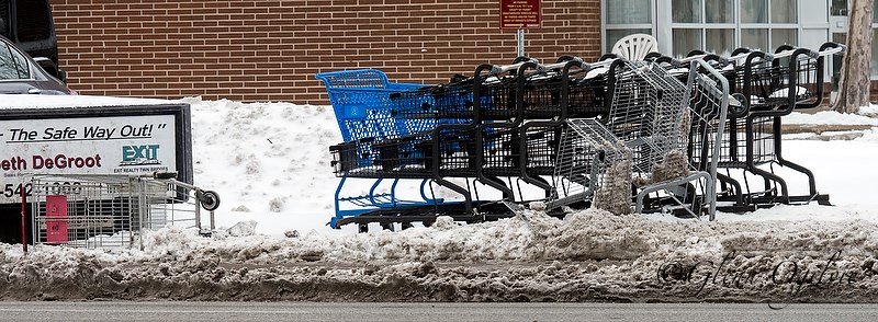 This conglomeration of carts was left in the snow beside Exmouth Street. Glenn Ogilvie