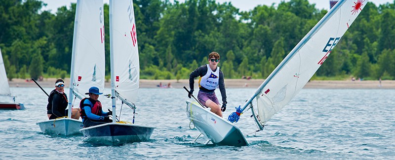 Nathan Ritchie tests his balance during a practice run on the regatta course. Troy Shantz