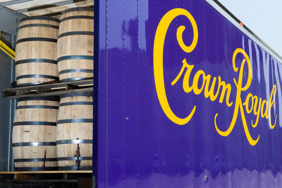 Barrels of whisk at a Crown Royal warehouse.Submitted Photo