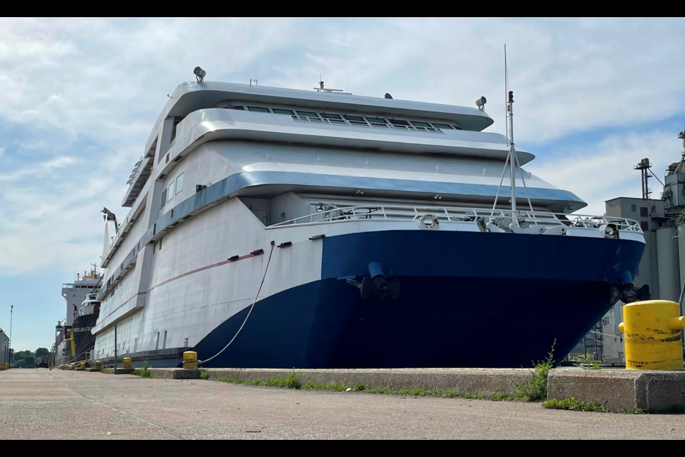 The Majestic Star II, a former Trump casino, arrived for repairs on Sunday.