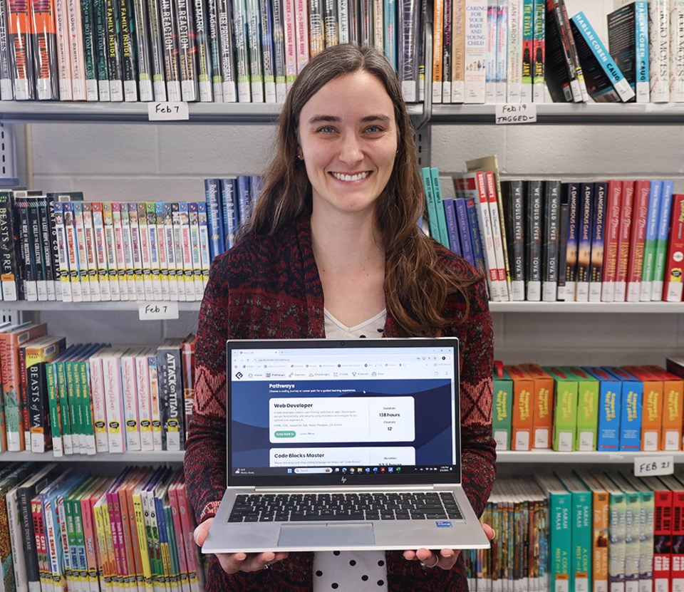 vanitia-campbell-displays-fiero-code-the-new-online-coding-resource-available-to-lambton-county-library-cardholders