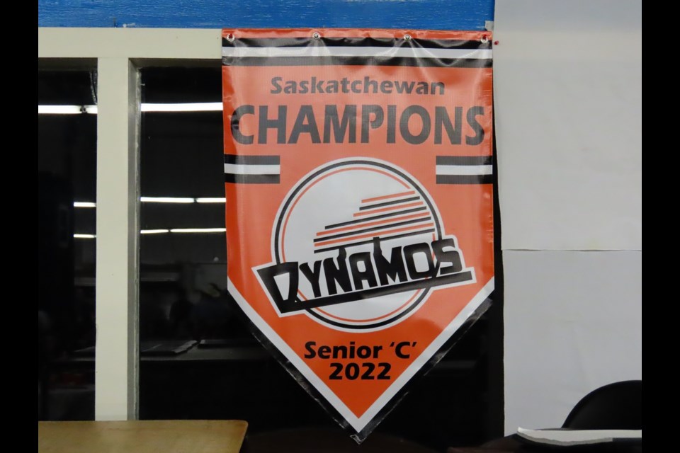 The banner says it all - Dinsmore are the provincial champions.