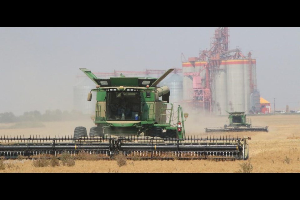 Harvesting is well underway in the southeast, well over 40 per cent completed in the Weyburn area.