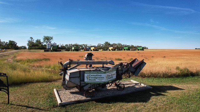 Vintage machinery marks the quarter dedicated to the Wiwa Growing Project at Gravelbourg.