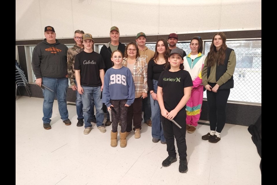 Winners of the awards following the annual Unity Wildlife Supper gather for a photo.