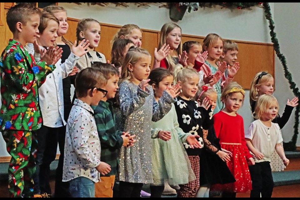 The Small Voices of Grace performed at the Carol Festival on Sunday afternoon, including "Oh What a Special Night", "God Gave me Jesus" and "On That Very First Christmas".