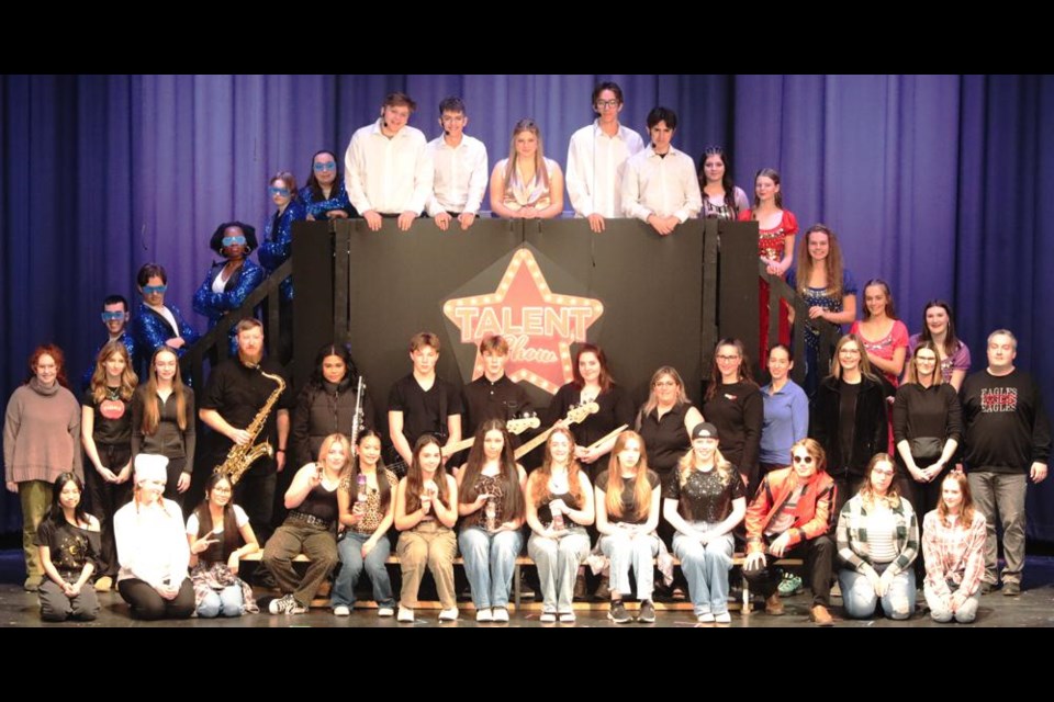 The entire cast, along with pit orchestra, gathered following their final dress rehearsal on Sunday at the Cugnet Centre, for "Popstars - The 90s" musical, set for performances on Nov. 19-22, and Nov. 24.