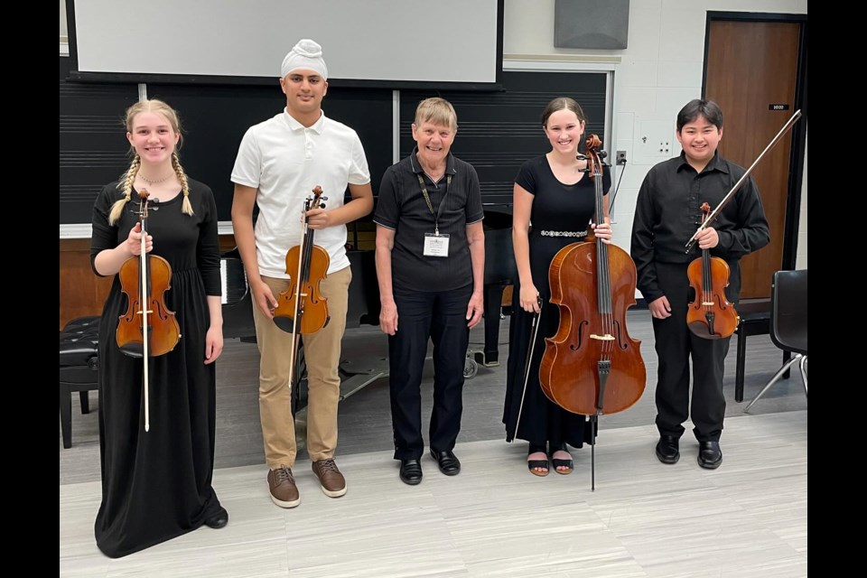Eliana Bakanec, second from right, performed on her cello in the provincial finals in the string category.