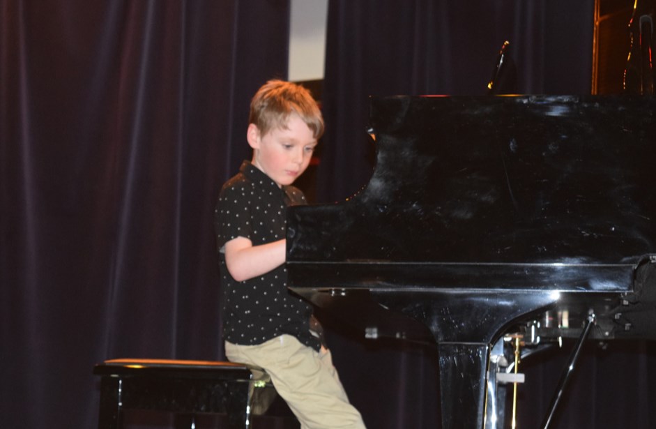 Lowell Rice of Canora performed Rainbow Fish on the piano at the Parkland Music Festival Final Concert in Canora on April 16.