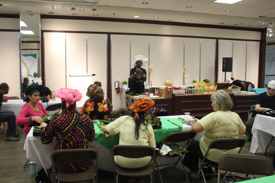 Traditonal Yoruba fans and head pieces were part of the crafting experience at the Nigerian Culture Days event held at the Parkland Mall Sept. 21.