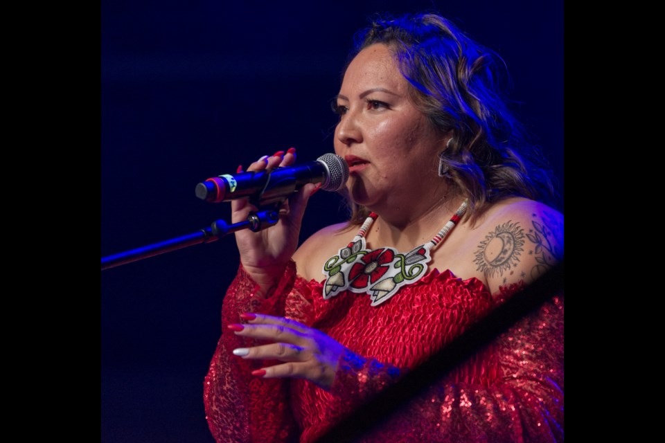 Teagan Littlechief made her way to the stage twice on Saturday night - once to deliver a fantastic performance, and the second time to receive the Indigenous Artist of the Year award.