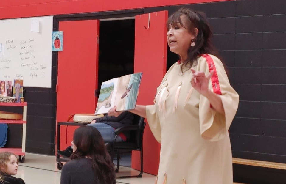 Carol Rose GoldenEagle visited students at Unity Public School on Feb. 28, sharing her new book, songs, poetry and culture.