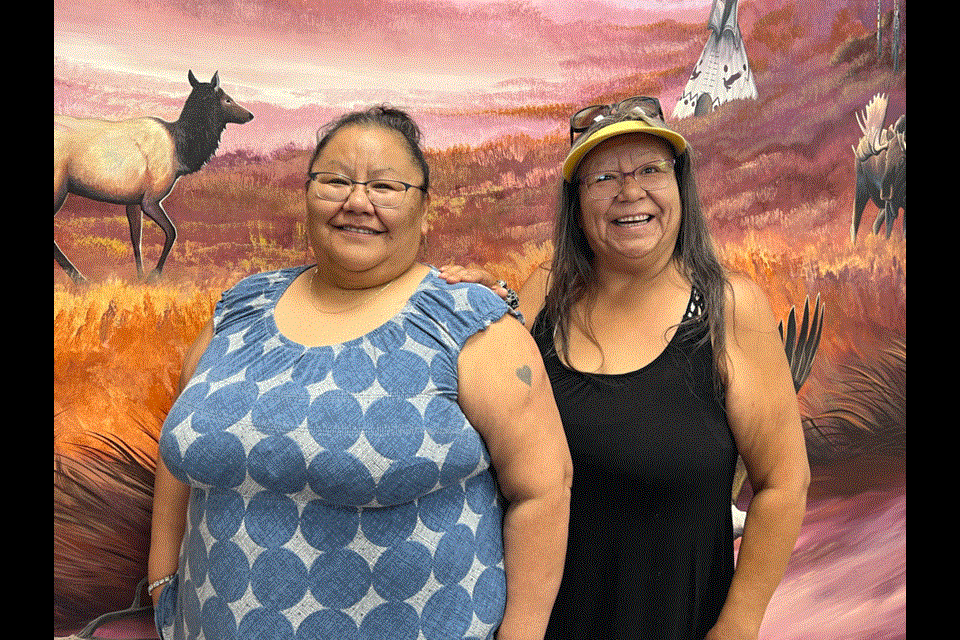 From left, Lavina McArthur and Blenda Bourassa have been busy creating handmade items for the Broken Arrow Trading Post. 