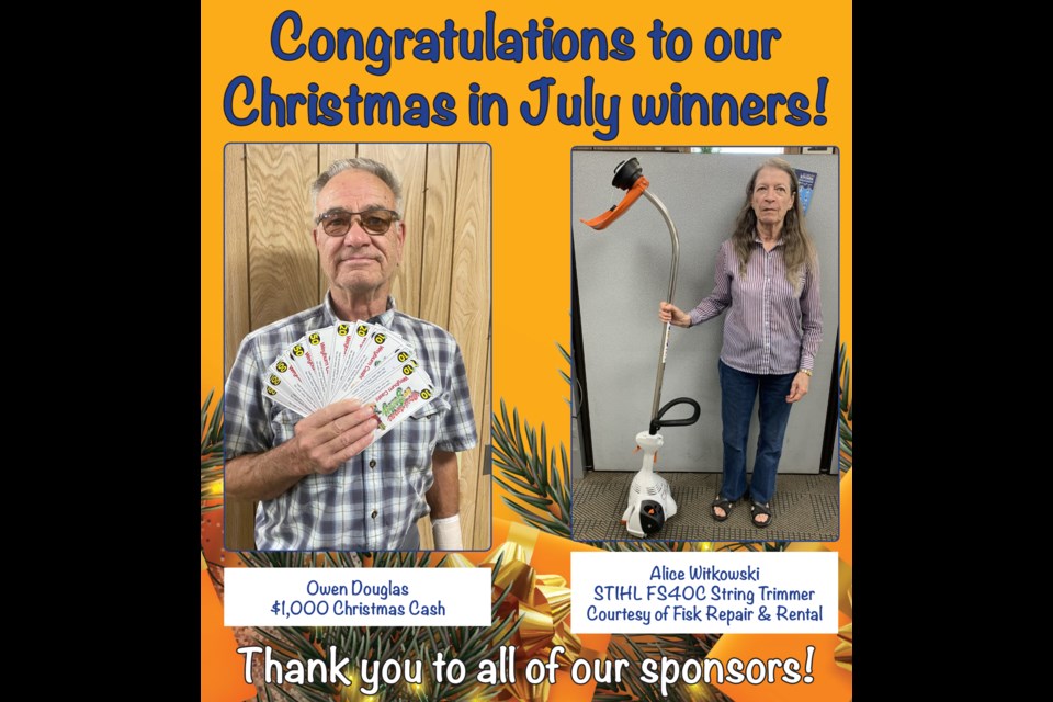 Weyburn Review/ Weyburn This Week announce winners for the Christmas in July contest.