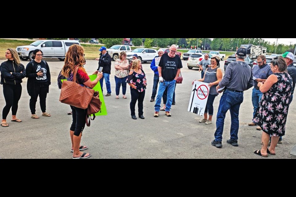 Residents gathered to attend the RM of Weyburn council meeting recently to voice concerns about the proposed wind turbines by Enbridge.