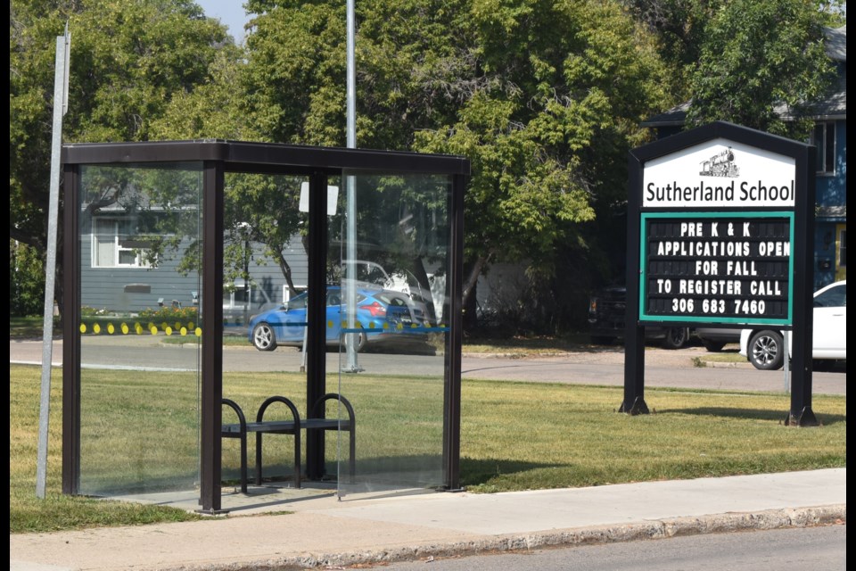 Sutherland School's bus stop.