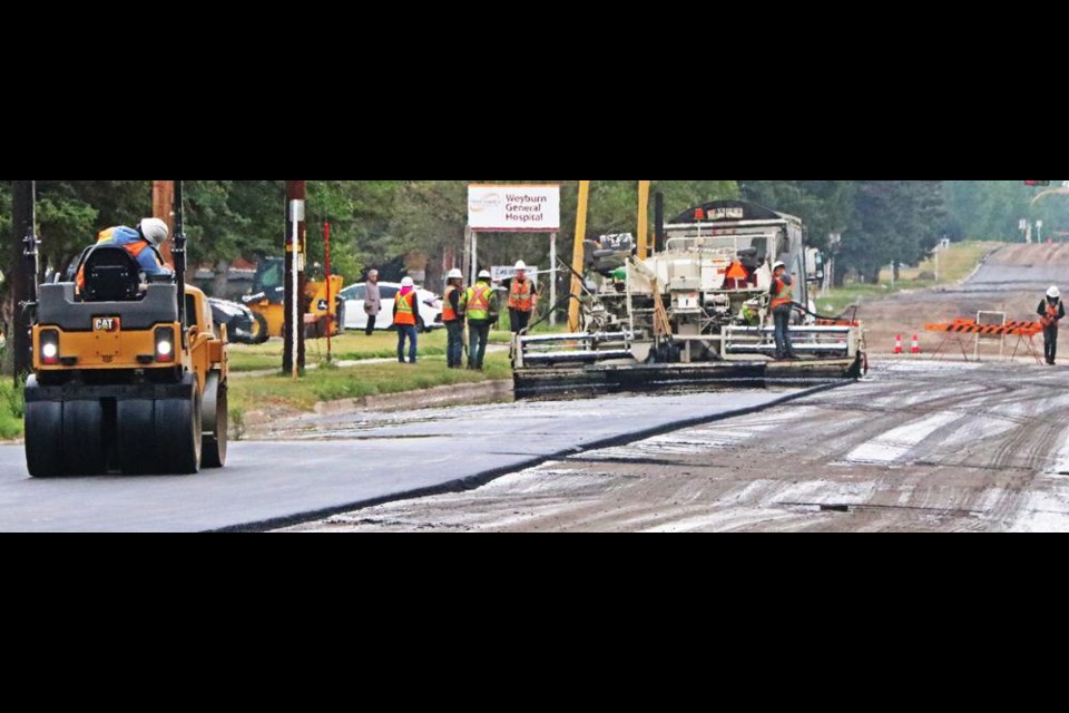 Progress of paving of First Avenue in Weyburn is going very well, and weather permitting, may be mostly done by the end of next week, city council heard Monday night.