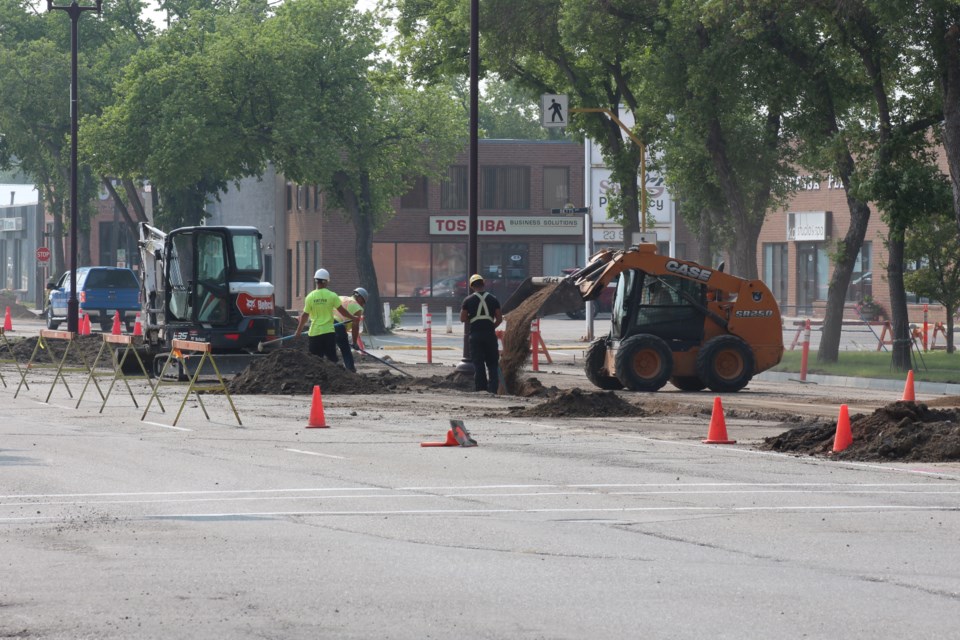 Construction work on Smith Street from 2nd Ave N to Myrtle Ave is underway for median, curb and sidewalk repairs.